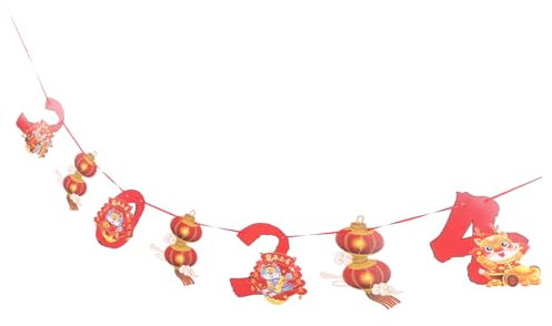 Gogogmee Feier-banner Happy New Year Party-banner 2024 Chinesische Neujahrs-dekoration Party-zubehör