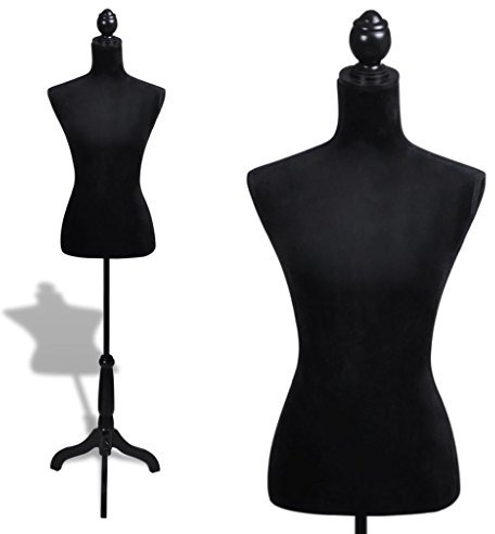 Homgoday Damen Schneiderbüste weibliche Schaufensterpuppe schwarz Innenmöbel für Wohnzimmer Büro Schlafzimmer
