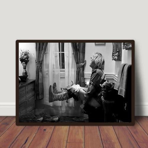 Schwarz-Weiß-Kunst, klassisches Filmplakat, lustige Badezimmerszene, Leinwandgemälde, Toilettenkunst, Poster, Druck, Wanddekoration, 60 x 90 cm, rahmenlos