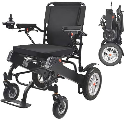 ByteTecpeak D04 Kompakter faltbarer Elektrorollstuhl mit 500W starkem Motor, 10Ah abnehmbarer Batterie, 20 km Reichweite, 150 kg Tragkraft, Carbon-Alu-Rahmen, geeignet für jede Geländeart