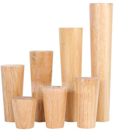 4 Stück Möbelbeine Aus Naturholz, Tischbeine Aus Massivholz, Robuste Ersatzstützbeine, Mit Montageplatte Und Schrauben, Für Hocker, Stühle, Couchtisch, Bank, Beistelltisch(15cm)