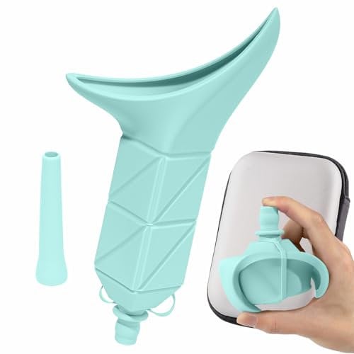 Urinella für Frauen, Weibliches Urinal Frauenurinal, Faltbares Weibliches Urinal, wiederverwendbarer Frauen Urin-Trichter ermöglicht es Frauen, im Stehen zu pinkeln, aus Silikon, Tragbarer (Blau)