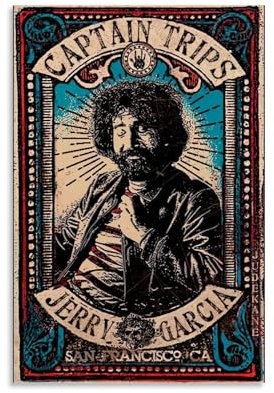 WJYCHEND Jerry Garcia Sänger-Albumcover, Musikserie, Leinwand-Poster, Wandkunst, dekoratives Gemälde, Schlafzimmer, Malerei, Poster, 30 x 45 cm, ungerahmter Stil