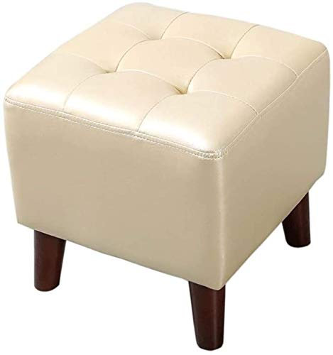 LZDRETUQ Fußhocker, Fußhocker, Frisiertisch, Fußstütze, Ottomane, Wohnzimmer-Sofabank, Leder-Fußhocker, Türwechsel-Schuhbank, Hocker, 36 × 36 × 40 cm (Größe: Groß, Farbe: Champagnergold)