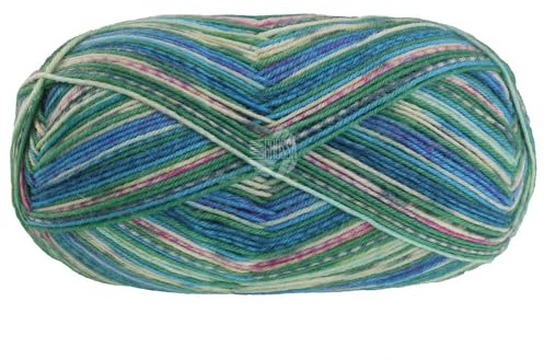 LANA GROSSA Meilenweit Piccata | Sockenklassiker, bedruckt und waschmaschinenfest | Handstrickgarn aus 75% Schurwolle & 25% Polyamid | 100g Wolle zum Stricken & Häkeln | 420m Garn FB 4802