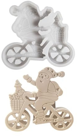 Rebellious Molde de silicona para escritorio de Navidad con rodillo de Papá Noel, decoración de escayola
