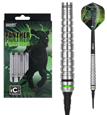 ONE80 Panther VHD 80% Tungsten Softdart Set – Softtip Darts mit markantem VHD Grip für sicheren Halt & präzise Treffer am E-Dart Automaten, ideal für Liga, Turnier & Training