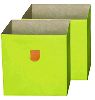 Phoenix 817301GR Aufbewahrungsbox Stor'It im 2er Set passend zu Caro Regalen, 34 x 34 x 34 cm, Kiwi