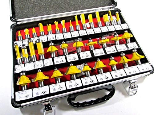 Nielsen Tools CT0550 35-Piece Router Bit Set, 1/2-Inch Shank, TCT Tipped, Compatible with Most Routers, Includes Beading, Chamfer, Flush Trim, Straight, and Cove Bits