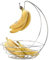 Fusion Chrome Fruit Bowl Basket with Banana Hanger Tree Holder Fruit Storage Bowl Stand Hook Base Banana Hammock