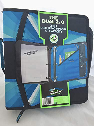 Case-it 2-in-1 Zipper D-Ring Dual Binder, Includes 2 Sets of 2-Inch Rings, 1 Count, Pink (Dual-301-P) by Case-It