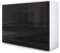 Vladon Sideboard Rova, Made in Germany, Kommode mit 4 Türen, Weiß matt/Schwarz Hochglanz (92 x 72 x 35 cm)