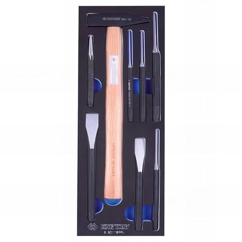KING TONY 9-90118PRV Jeu de 8 perforateurs et marteaux pour chariot EVA