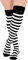Crazy Chick New Ladies Girls Stripe Stripy Striped Over The Knee Thigh High Long Socks Assorted Colours UK Size 4-6 (Black & White)