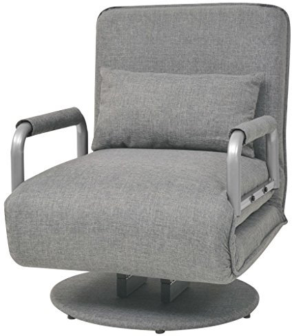 Festnight Klappbar Drehstuhl Drehsessel Schlafsessel als Chaiselongue Schlafsofa Klappbett 60 x 75 x 80 cm