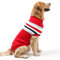 Petyoung Modischer gestreifter Hundepullover, Warmer Mantel, Strickwolle, Winterpullover für kleine, mittelgroße und große Hunde (Roter Streifen, XL28)