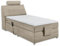 PALERMO 2 Boxspringbett 120x200 elektrisch verstellbar, Sand - Bequemes Einzelbett mit dekorativer Steppung & Komfortschaum Topper - 120 x 127 x 234 cm (B/H/T)