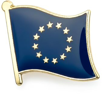 European Union & United Kingdom Brexit Flag Lapel Pin Badge – 1.9 x 1.6 cm EU and UK Flags Side by Side – Hard Enamel Finish with Secure Clasp for Political Events, Travel, Gifts, and Collectors