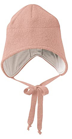 Disana WALK-MÜTZE, 100% Bio-Merinowolle GOTS, IVN Best – Futter: 100% Bio-Baumwolle | Besonders warme und weiche Wintermütze | Baby Kleinkind Kind Unisex | Made in Germany | Rosé Gr. 1