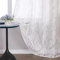 Delien Voile Ausbrenner Gardine mit Äste Muster transparenter Vorhang mit Kräuselband Wohnzimmer Gardinenschals BxH 140x145cm Weiß 1 St.