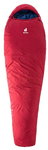 deuter Orbit -5° Kunstfaser Schlafsack, cranberry-steel, Zip left