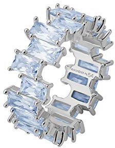 XENOX Damen Ring Sterling Silber 925 mit blauen Zirkonia Steinen - Hollywood XS1947, Ringgröße (Durchmesser):54 (17.2 mm Ø)