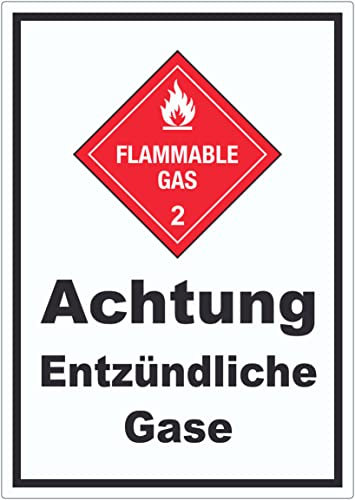 Aufkleber Entzündliche Gase Flammable Gas A3 (297x420mm)