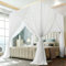UQTUKO Mosquitera Cama, Universal Mosquitero Cuadrados con 4 Puertas para Interior y Exterior, Fácil de Instalación, Mosquitera Grande para el Hogar o de Vacaciones - Blanca, 190 * 210 * 240cm