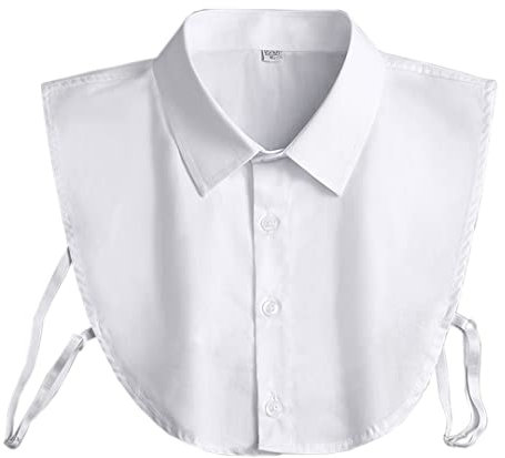 Tsangbaby Business Dickey Faux col de chemise – Faux demi-col confortable pour hommes femmes occasions formelles – Blanc XL