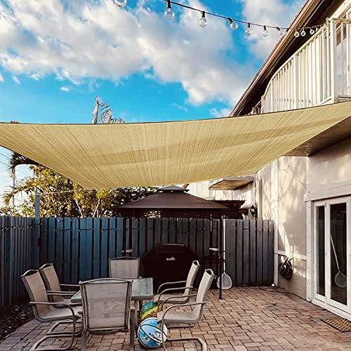 Dripex Toldo Vela Rectangular 3x4 m, Vela de Sombra Impermeable y Cortaviento, 95% Protección Rayos UV, Parasol de Poliéster, Ideal para Patio, Exteriores Terraza, Jardín, Arena