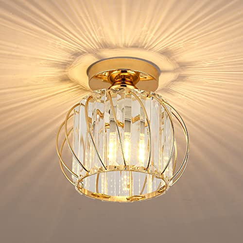 Chao Zan Moderne Kristall-Deckenleuchte, E27 LED-Deckenleuchte, Mini-Kristallleuchter für Küche, Esszimmer, Flur, Schlafzimmer