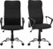 SONGMICS Bürostuhl, 2er Set, ergonomischer Schreibtischstuhl, Drehstuhl, gepolsterter Sitz, höhenverstellbar und neigbar, jeder Stuhl bis 120 kg belastbar, schwarz OBN034B01-2