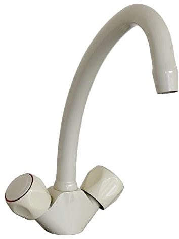 ENKI, Richmond, KT121, Cream, Kitchen Basin Sink Mixer Taps, Dual Flow, Solid Brass, Easy Clean, Traditional Design, Easy to Install, 1-Year Guarantee