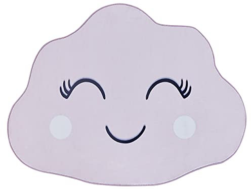 Tapis pour Chambre d'enfant Rose en Forme de Nuage 90 x 120 cm en Polyester Cumulus