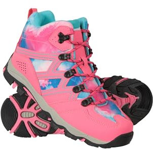 Mountain Warehouse Oscar Kids Walking Boots – Suede Footwear with Sturdy Grip, Padded Ankles & Strong Outsole – For Spring Summer Travelling, Hiking, Camping Pink Kids Shoe Size 11