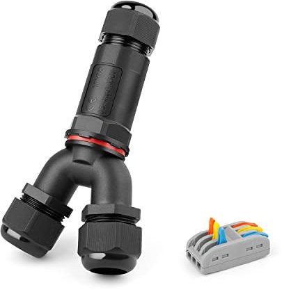 Wasserdichte Kabelverbinder, LERANXIN Kabelverbinder 3 Polig, Y-Form Wasserdicht Verbinder, Verteilerkasten Außen Wasserdicht, für Gärten, Straßenlaternen, Erdkabel