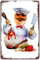 Vintage-Metallschilder schwedischer Koch Blechschild Lustiges Huhn Poster Wandkunst Dekor Plakette für Zuhause Küche Bar Pub Club Cafe Wohnzimmer Restaurant Geschäft Büro Geschenk 20,3 x 30,5 cm
