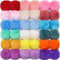 BQTQ 36 Stück Bommel für Mütze, Pompons Kunstfell Fellbommel Kaninchenfell Fellbommel Fellpompon für Tasche Anhängern Schlüsselanhänger Dekoration, 18 Farben