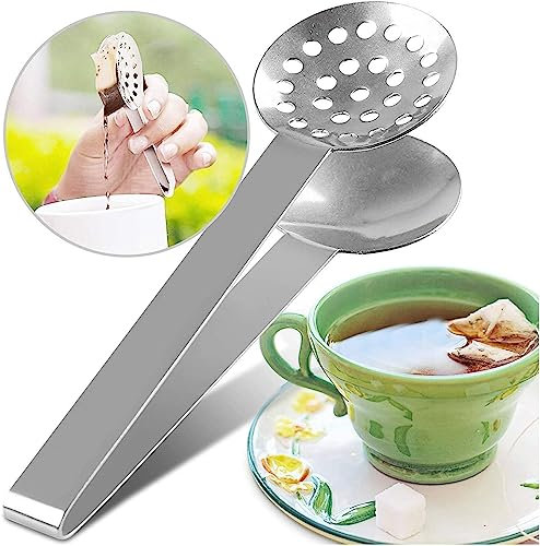 Tea Bag Squeezer Tongs,Beautiful Stainless Steel Tea Tongs Tea Bag Squeezer Holder Grip Spoon Mini Sugar Clip Kitchen Bar Tools Durable and Useful