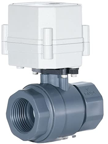 kezhai Dream 1 9-24V AC/DC Motorisierter Kugelhahn, DN25 PVC 2 Drähte Automatische Rückkehr NC Elektrischer Kugelhahn