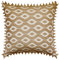 The HomeCentric Dekorativ Beige Kissen Überzüge, 2 Stück, 60x60 cm Jute Kissen, Kissenhülle mit Jutespitze & Ikat, Geometrisch Kissen, Zeitgenössisch Kissen Überzüge - Tatami
