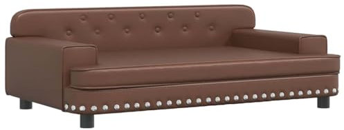 vidaXL Kindersofa, Couch für Kinder, Kindercouch mit runden Kanten, Kindersessel Minisofa Polstersofa Kindermöbel Sofa Kinderzimmer, Braun Kunstleder