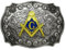 WMG Freimaurer-Symbol-Logo, groß, riesig, Rodeo, Western-Gürtelschnalle, passend für Gürtel bis zu 5,1 cm, Majestic Frontier Freimaurer, Large