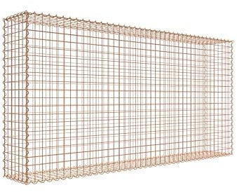 Gabion rouillé 200 cm x 100 cm x 30 cm (L x H x P), maille 5 cm x 5 cm, spirale