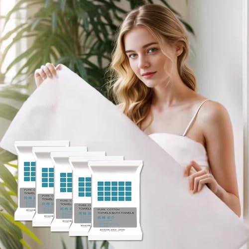 ANDECH Einweg-Badetücher, wiederverwendbar, weich, groß, geeignet für Hotel, Bad, Spa, Reisen, Camping, sehr saugfähig, 134 x 71 cm, 12,7 cm, einzeln verpackt, perfekt für Geburtstag