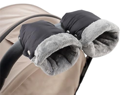 Manicotto per passeggino, antivento, antigelo, scaldamani, caldo, per passeggino, (nero)