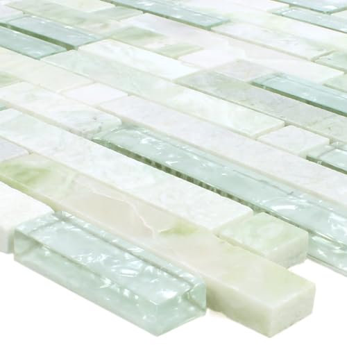 Muster von Mosaikfliesen Onyx Larinera Grün Gold Verbund