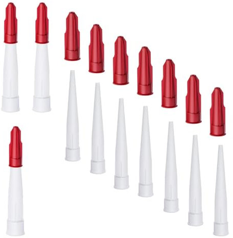 10 Pezzi Silicone Ugelli di Ricambio Beccucci per Cartuccia Ugelli per Silicone con Coperchio per Calafatare Tappi Sigillanti Punte