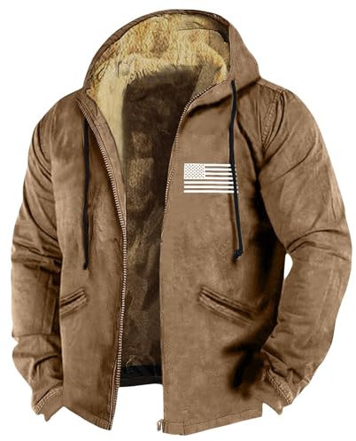 Men's Varsity Jackets Sweatshirts for Women Y2k Jacket Peacoat Men's Men's Wool Jackets & Coats Work Jackets for Men Sweat Shirts, Men Black Jacket Men Quilted Jacket Overalls for Men(4-Brown,Large)