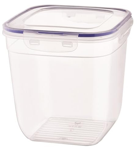 Best House Food Storage Container Deep Clear Plastic Transparent Square Airtight Grocery Storage, Cereal Dispenser Storage Container with Lids - 1100 ml (Pack of 1)